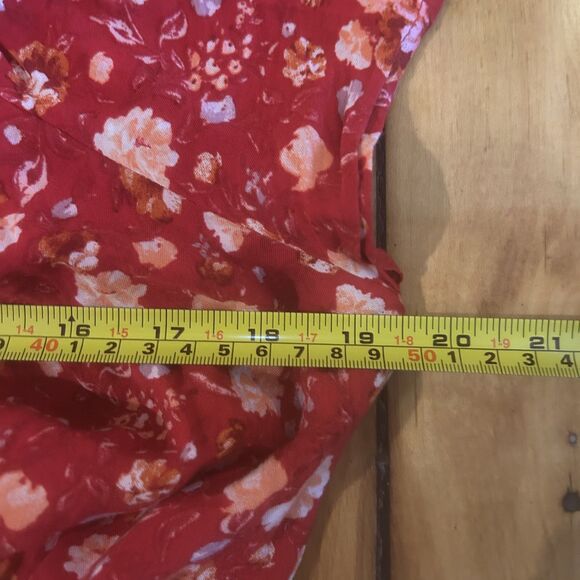 Indigo Rose Womens Red Floral Scoopneck Dress-Sz L-Peasant-Prairie-Cottagecore - Picture 8 of 9